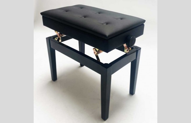 Steinhoven DX16PE "Staccato" Polished Ebony Adjustable Height Piano Stool With Storage - Image 2